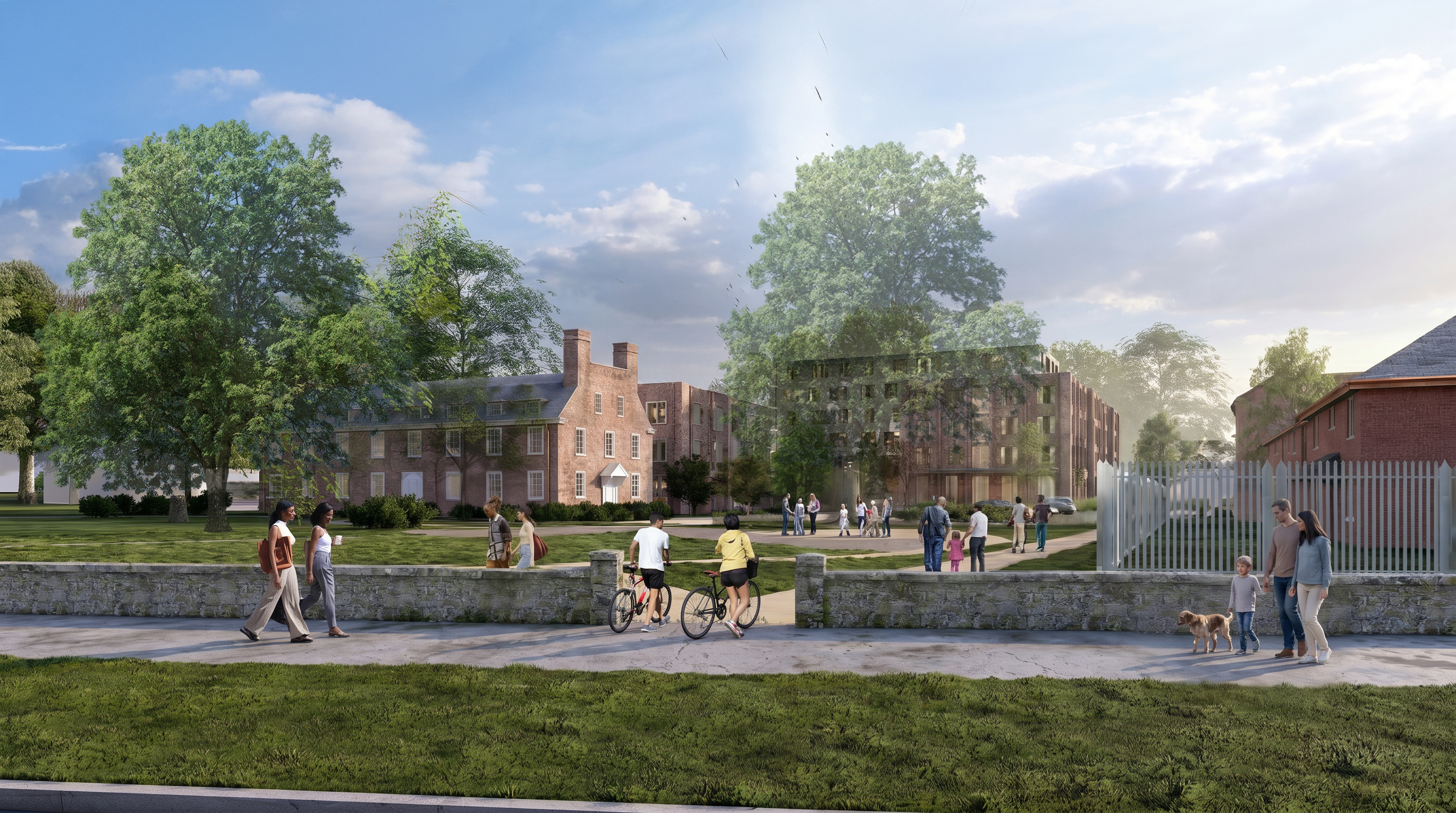 Rendering of the redeveloped Rogerson House community as seen from the Jamaicaway. 